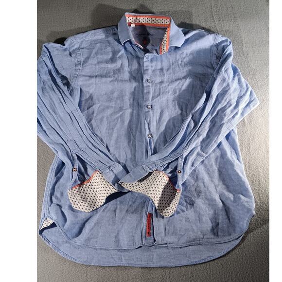 visconti black Other - Visconti Black Men’s Shirt M Light Blue Textured Button Up Long Sleeve Casual